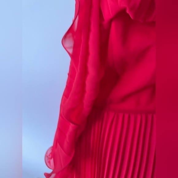 Coral Pleated Dress - Picture 7 of 12